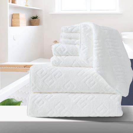 Beartech 8 Piece Bath Towel Set White 2 Oversized Large Bath Towels 2 Hand Towels and 4 Washcloths Ultra Soft Fluffy Towel Set