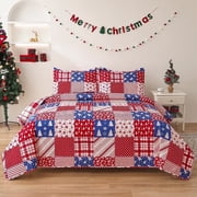 Beartech Floral Quilt Set Queen/Full Size Quilts Red Lightweight Bedspread Coverlet Set