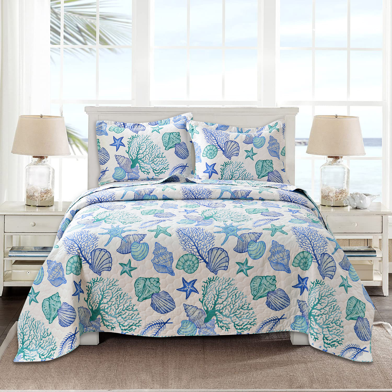 Home EssenceLuxury Coastal 6 Piece King Quilt Set