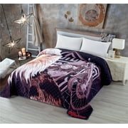 ARL HOME Quilt Queen Size Microfiber Bedding Eagle Motorbike Bedding Lodge Cabin Bedspread Coverlet Lightweight Reversible Quilt
