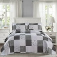 thumbnail image 1 of Beartech Quilt Set King Size Floral Plaid Patchwork Microfiber Lightweight Reversible Bedspread Coverlet Bedding Set, 1 of 7