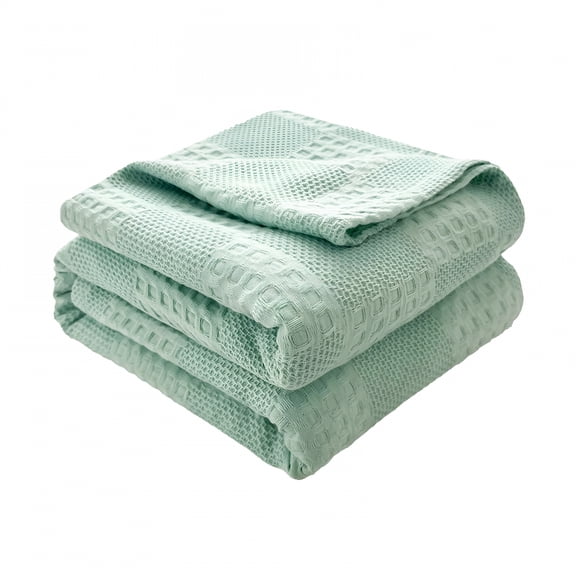 ARLAJO 100% Pure Cotton Blanket, Lightweight Breathable Thermal Throw