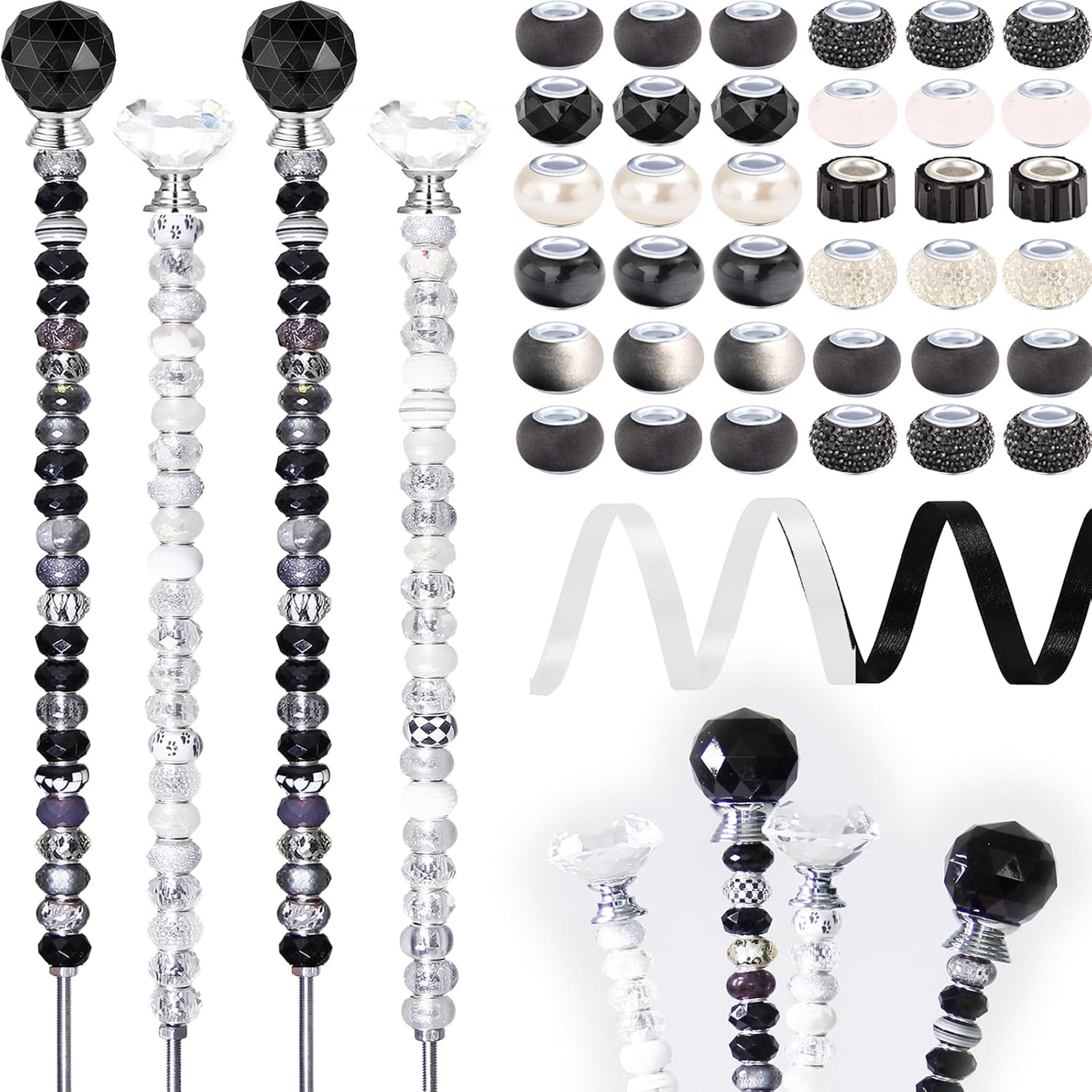 Rod Threading Service ARLAJO 119 Pcs Garden Stake Diy Fairy Wand Plant with Black White Large ...