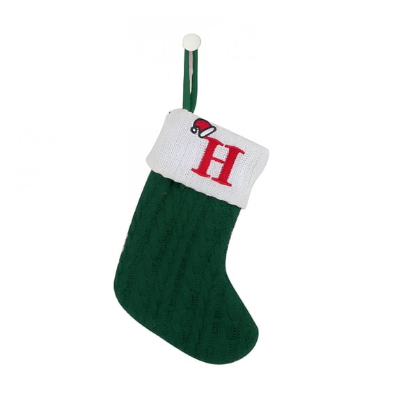 ARLAJO 2026 New 7 Inch Mini Initial Christmas Stocking Monogram Embroidered Christmas Stocking Red,White,Green Knit Mini Stocking Christmas Decorations