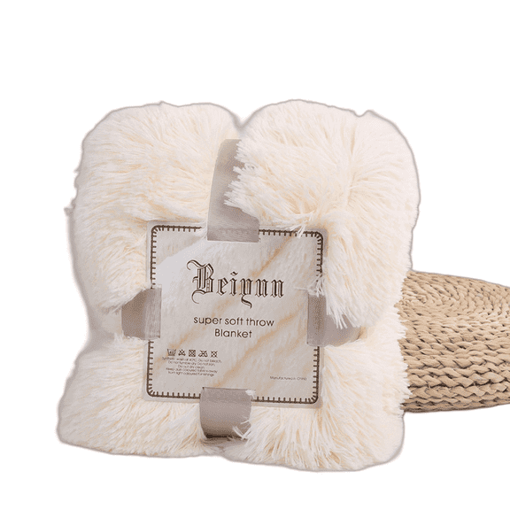 ARLAJO 2026 New Fluffy Blanket Lasting Warmth Thick Blanket Lightweight Storage Multiple Color Options for Bed Sofa Travel Sand Cloud White 32*47In