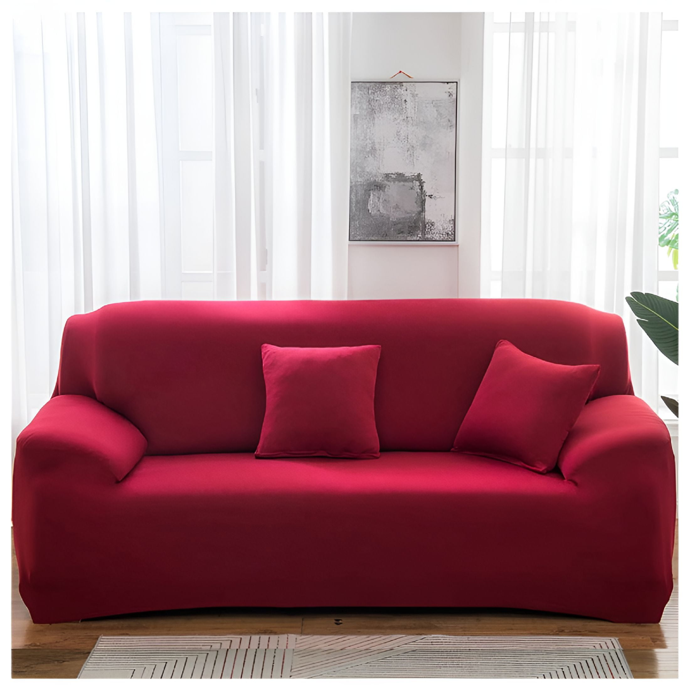 ARLAJO 2026 New Hope Couch Cover for Living Room,2 Seater Stretch Furniture Protector,Dust-Proof Loveseat Cover - Elastic Fit,Machine Washable,Pet Friendly Home Decor (Dark Red)