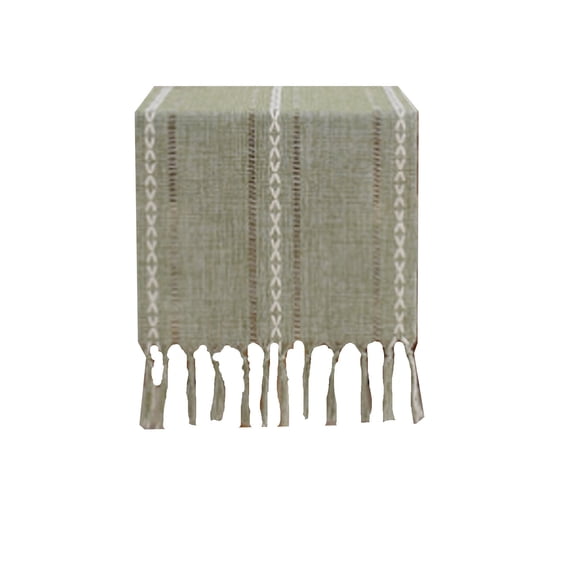 ARLAJO 2026 New Table Runner Natural Drape Tassel Burlap Table Runners Heat Resistance Protection Placemats for Dining Party Home Green 13"72"