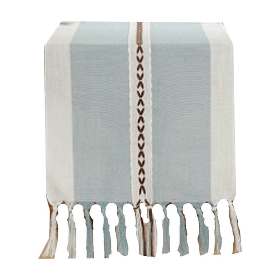 ARLAJO 2026 New Table Runner Natural Drape Tassel Burlap Table Runners Heat Resistance Protection Placemats for Dining Table Kitchen Blue 13"72"