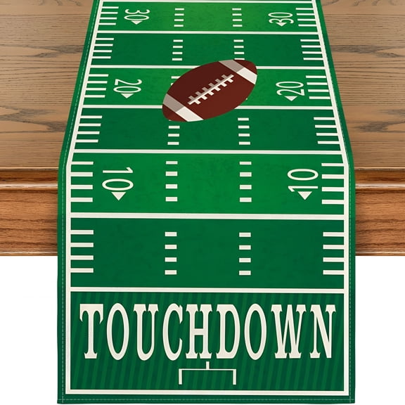 ARLAJO 2026 New Touch Down American Football Court Table Runner,Rugby Boy Fall Birthday Party Kitchen Dining Table Decoration for Home Decor 13X72 Inch