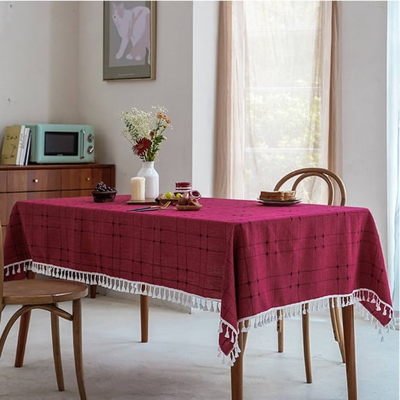 ARLAJO 2026 New Wipeable Tablecloths Contact Us for Help Table Cloth High Quality Polyester Table Covers Red for Dining Kitchen Events Parties