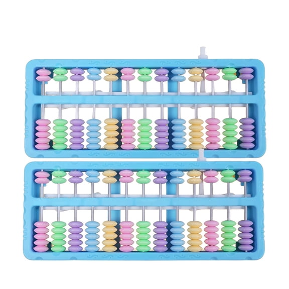 ARLAJO 2Pcs Abacus for Kids Math, Blue Educational Counting Toy with One-Click Reset, Early Learning Bead Arithmetic Tool