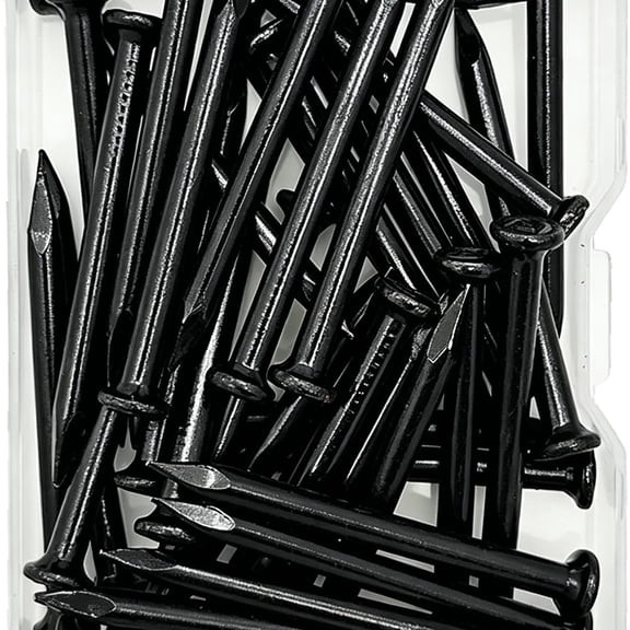 ARLAJO 35Pcs 1-1/2 Inch Black Concrete Nails,Hardened Masonry Nails for Concrete,Brick,Block,Stucco Walls and Indoor Installation,Durable Black Nails for Wall