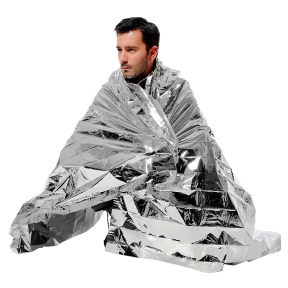 ARLAJO 8 Pack Emergency Solar Blankets, Mylar Thermal Heat Shield for Survival, Portable Space Blankets for Camping, Hiking, Travel, and First Aid Kits