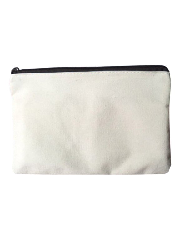 Canvas Pouch,Blank Cotton Canvas DIY Craft Zipper Bags Pouches Pencil Case for Makeup Cosmetic Toiletry Stationary Storage Makeup Pouch Zipper Pouch, Black