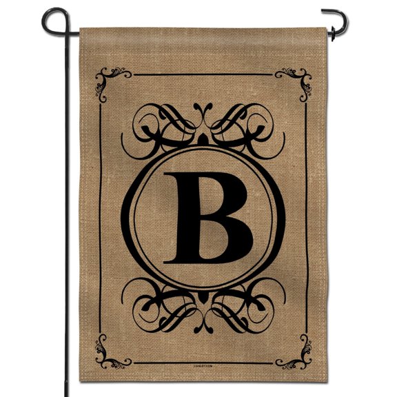 ARLAJO Classic Monogram Letter B Garden Flag,Double Sided Family Last Name Initial Yard Flags 18 x 12.5 " Decorative Garden Flags