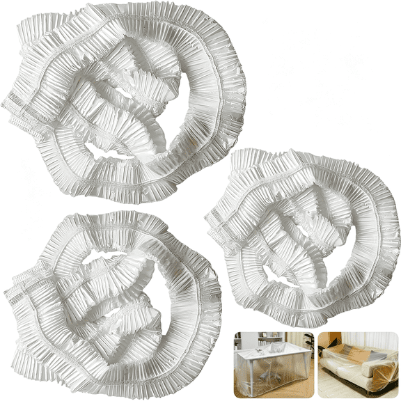 ARLAJO Clear Plastic Couch Cover Furniture Dust Cover Waterproof Plastic Couch Cover