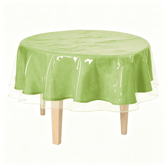 ARLAJO Clear Plastic Tablecloth Protector,Table Cloth Vinyl(60"Round)| Waterproof Pvc Transparent Table Tover. Heavy Tuty Wipeable Dining Room Protector Pad Prevents Scratches,Stains,And Spills.
