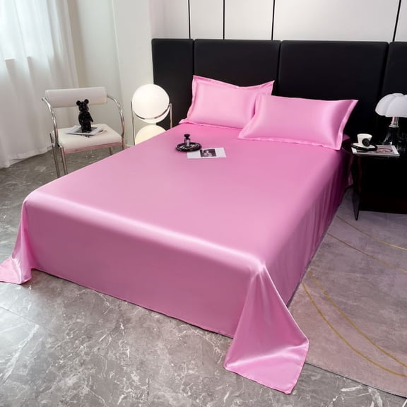 ARLAJO Cooling Bed Sheet for Hot Sleepers - Ice Silk Breathable Soft Single Flat Sheet - Wrinkle Resistant Thin Lightweight Bedding - Machine Washable Summer Bed Sheet for Home Bedroom Dormitory