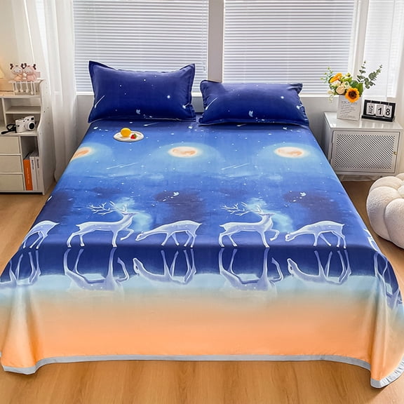 ARLAJO Cooling Sheets Set of 3, Includes 1 King Size Flat Sheet and 2 Pollowcases, Silky Soft Breathable Machine Washable King Size Sheets Set Cooling for Hot Sleepers and Night Sweats