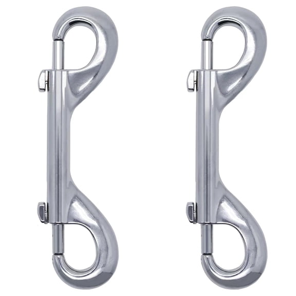 ARLAJO Double Ended Bolt Snaps Hook Heavy Duty Trigger Clips Chain Metal Clips Sliver 4.7 Inch 2pcs metal clips heavy duty