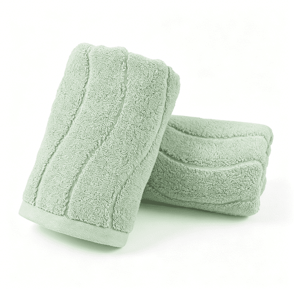 ARLAJO Hand Towels 2 Pack-Sage Green Wavy Striped Hand Towels for Bathroom,100% Natural Cotton Soft Absorbent Decorative,13X29"Es