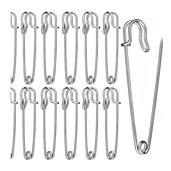 ARLAJO Large Safety Pins,15 Pack Heavy Duty Safety Pins 3"|Stainless ...
