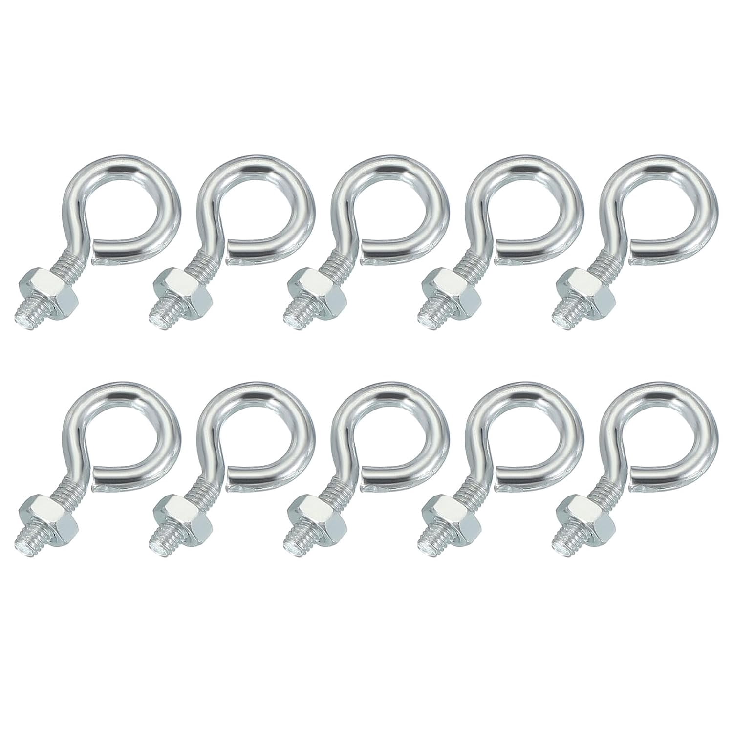 All Thread Cabling ARLAJO M3x8mm Eye Bolts,10 Pcs Carbon Steel Threaded Eyebolt Eye Hooks ...