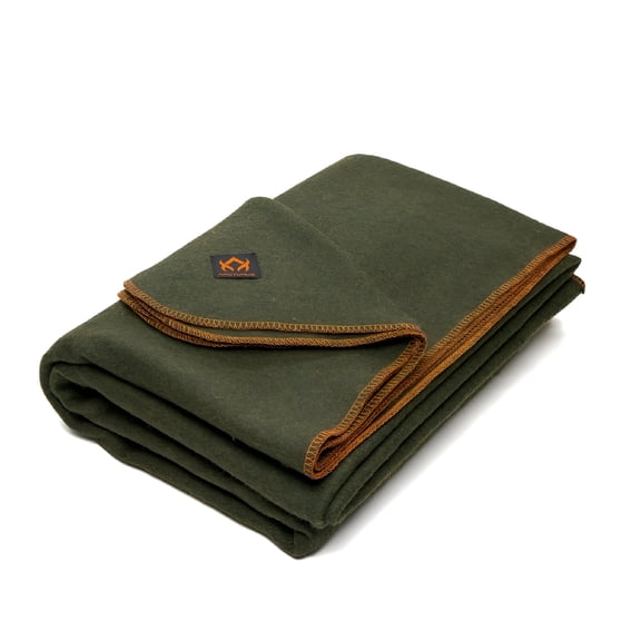 ARLAJO Military Wool Blanket - 4.5 lbs, Warm, Thick, Washable, Large 64" x 88" - Great for Camping, Outdoors, Sporting Events, and Survival Kits (Olive Green)
