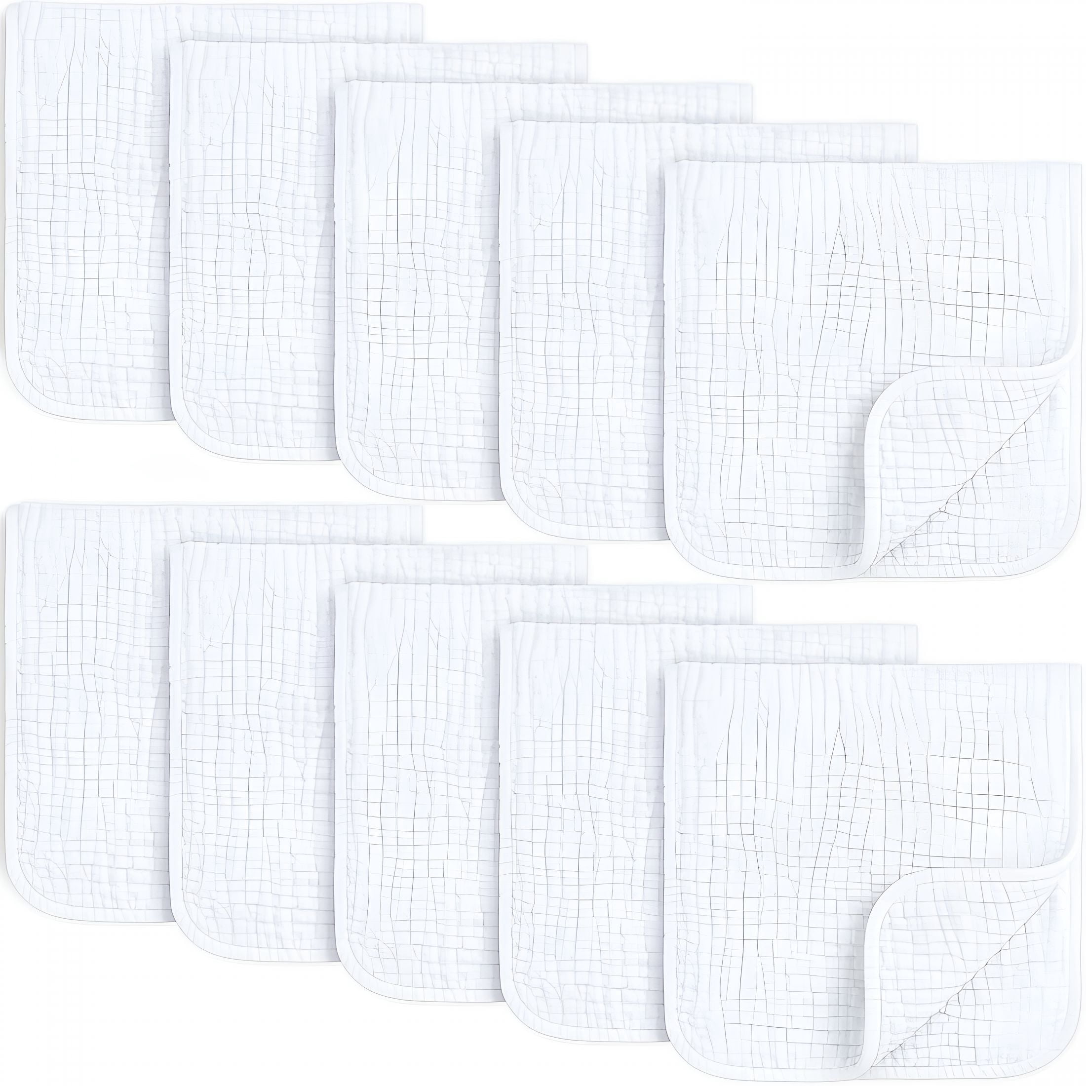 ARLAJO Organic Muslin Burp Cloths Baby Boy,Girl – 10-Pack 100% Cotton Muslin Burping Cloths for Babies,Newborn,21X10 Large&Absorbent Spit Up Rags,Baby Washcloth,Infant Towels (Soft White)