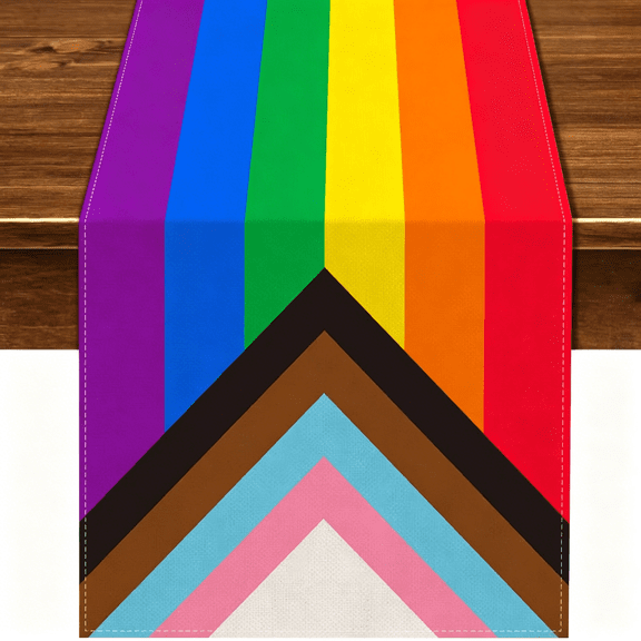 ARLAJO Rainbow Table Runner Rustic June Pride Month Lgbtq+ Party Decoration Linen Farmhouse Home Dining Room Kitchen Table Decor (13" X 72")