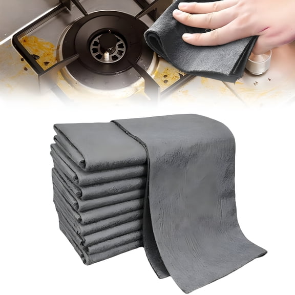 ARLAJO Thickened Magic Cleaning Cloth, Streak Free Miracle Cleaning Cloth Multipack, Upgrade Reusable Microfiber Cleaning Rag Lint Free Cloth (10, Black)