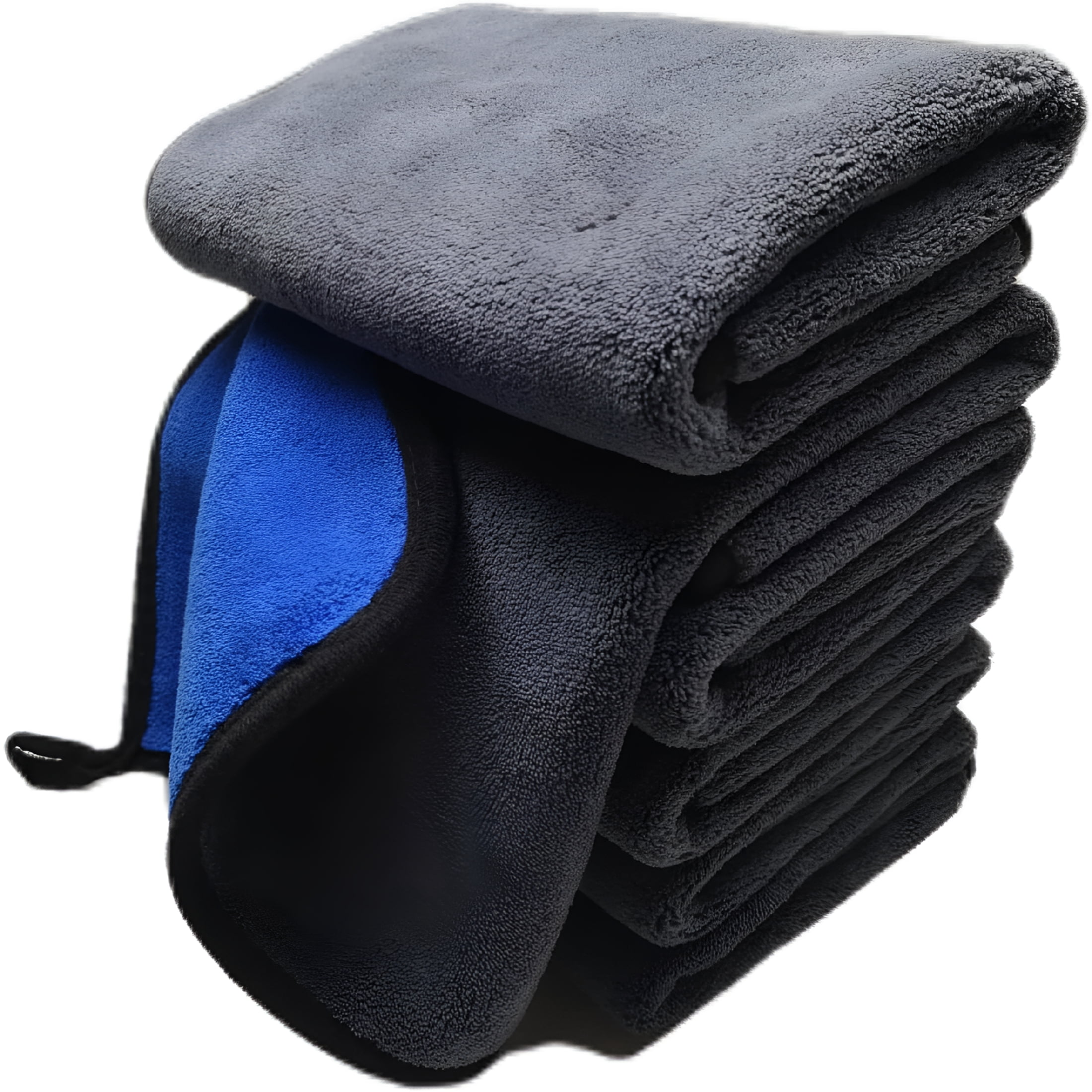 ARLAJO Ultrasoft,Large,Thick and Quick Drying Car Microfiber Cleaning Towel,Polishing Waxing Auto Detailing Towel Cloth (6 Pack,16 X 16 Inches) (Grey-Blue)