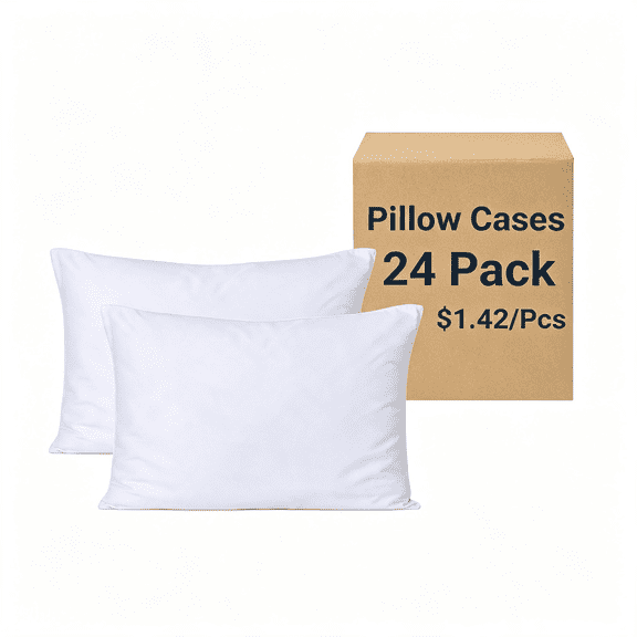ARLAJO White Pillow Cases Bulk 24 Pack-Standard Pillowcases with Envelope Closure,Soft Brushed Microfiber Pillow Cover for Hotel Airb&Amp;Bs Hospital Bedding Essential