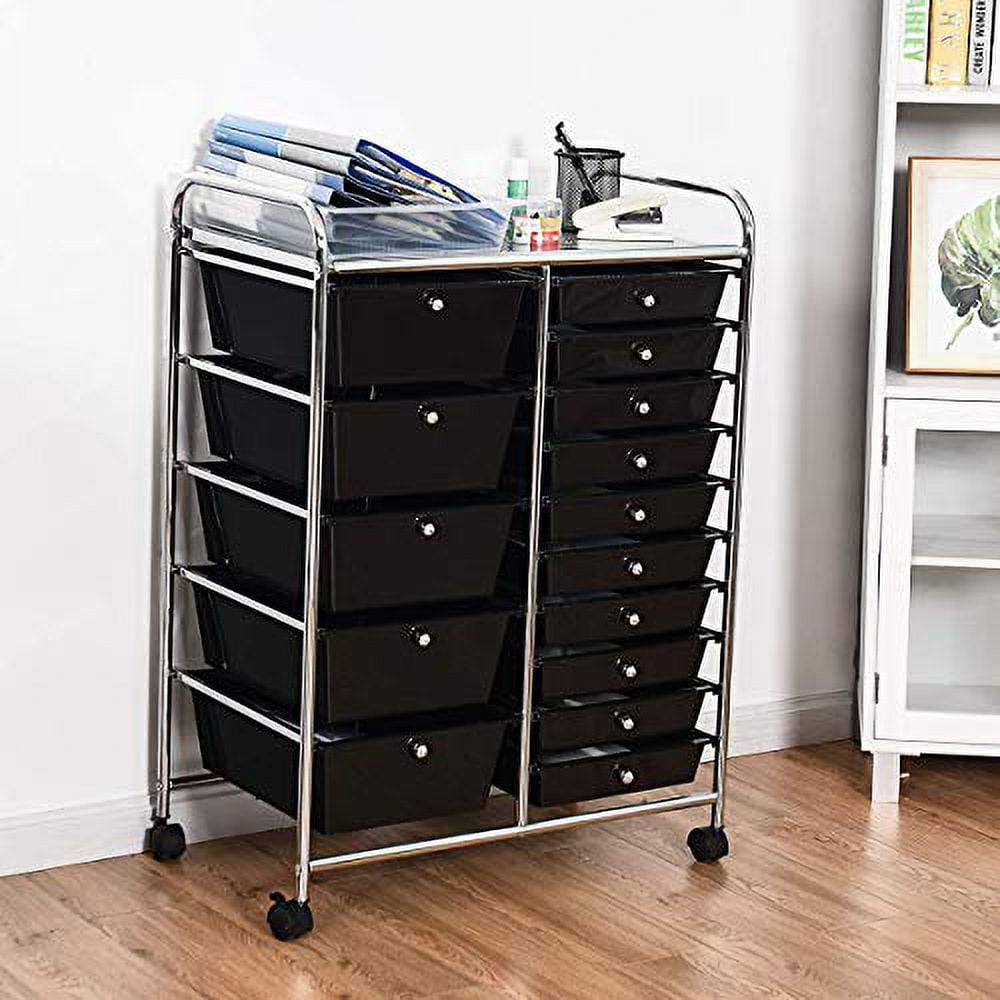 Topbuy 6 Drawer Scrapbook Paper Organizer Rolling Storage Cart for Office School Pink