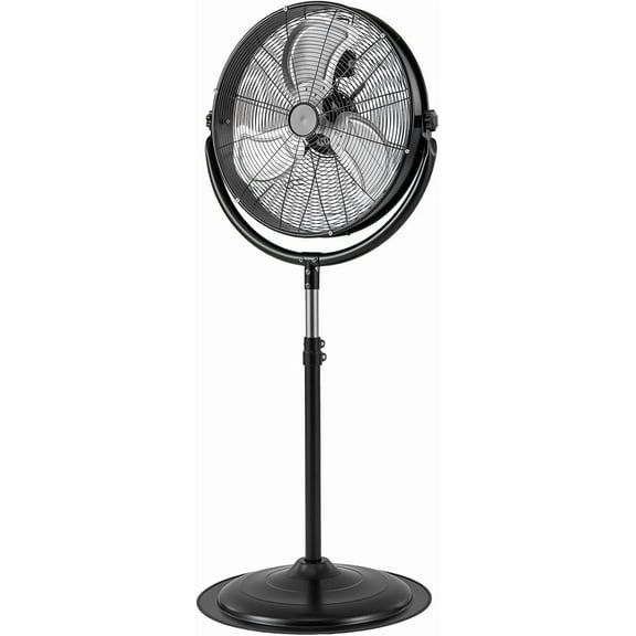 ARLIME 20" High Velocity Pedestal Fan, Industrial Oscillating Standing Fan w/3 Speeds, 360° Tilt & Adjustable Height, Heavy Duty Metal Floor Fan for Commercial, Garage, Workshop, Warehouse (20 Inch)