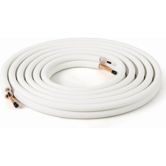 ARLIME 25 Ft. Mini Split Line Set, 1/4" & 1/2" O.D. Copper Pipes w/ 3-Layer Insulation, PE Insulated Copper Coil Tubing Extension Set for AC Unit, HVAC Refrigeration (25FT 1/4" & 1/2")