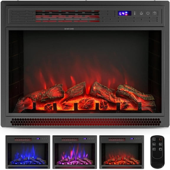 ARLIME 28 Inch Electric Fireplace Inserts in-Wall Recessed and Freestanding Fireplace Heater, 1400W Electric Room Heater Indoor with 3D Adjustable Flame, Remote Control, Thermostat and Timer