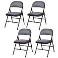 thumbnail image 1 of ARLIME 4-Pack Folding Chair, Portable Chairs with Upholstered Padded Seat and Back, Metal Frame Home Office Chairs, Set of 4, 1 of 7