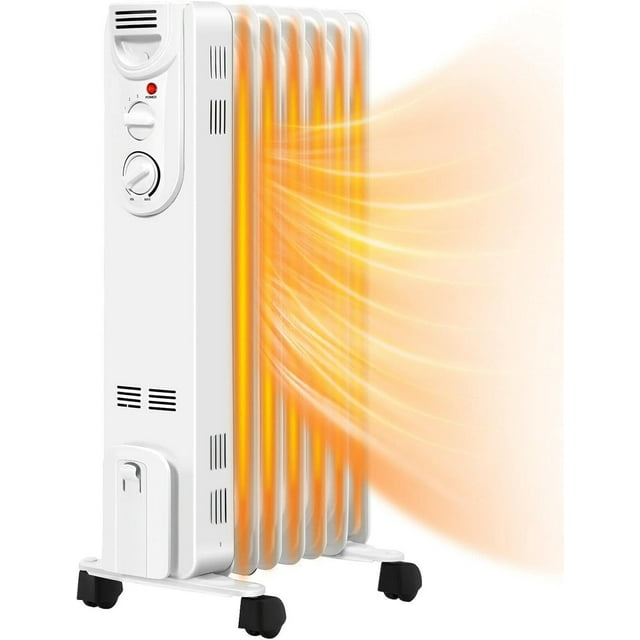 Oil Filled Radiator Heater With Thermostat ARLIME Oil Filled Radiator Heater, 1500W Radiant Space Heater w