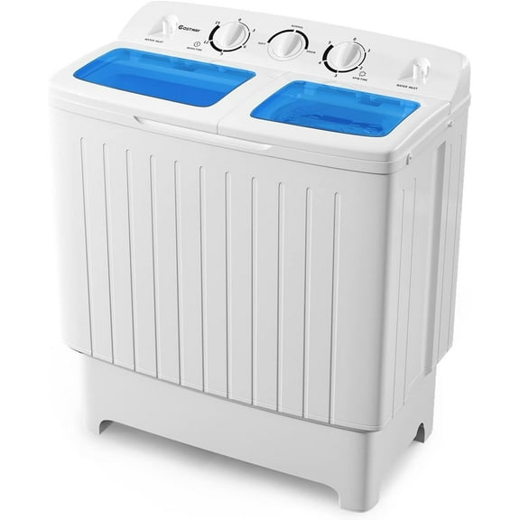 ARLIME Portable Washing Machine, 20lbs Mini Twin Tub Washing Machine w/Drain Pump, Semi Automatic 12lbs Compact Washer & 8lbs Sipnner, Portable Washer Dryer Combo for Apartments Dorms RV Camping
