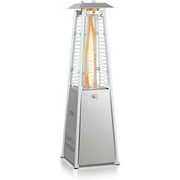 ARLIME Pyramid Patio Heater, Outdoor Propane Patio Heating Machine w/Protective Cover, Dump & Flame-out Protection, 10000 BTU Space Heater for Terrace, Patio, Backyard, Garden (Silver)