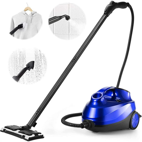 ARLIME Steam Cleaner, Heavy Duty Household Steamer w/ 19 Accessories, 1.5L Tank & 13ft Power Cord, Multipurpose Chemical-Free Household Steam Cleaner for Home, Carpet, Upholstery, Cars, Floors, Blue