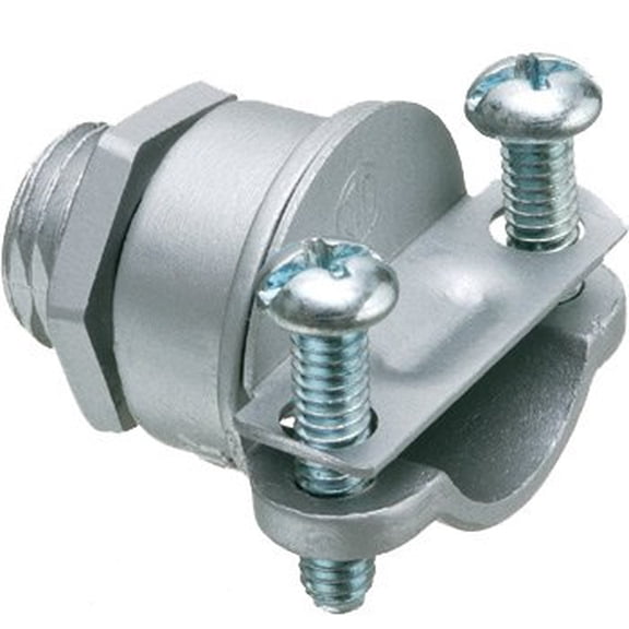 Arlington 4200 All Purpose Cable Connector, 3/8 in Trade, 1/4 in Knockout, 0.225 to 0.612 in Cable Openings, Die Cast Zinc