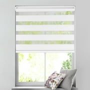 ARLO BLINDS Zebra Roller Shade, Light Filtering, Cordless, 22"W x 60"H, Simply White, Shade for Home, Blinds for Inteior Window