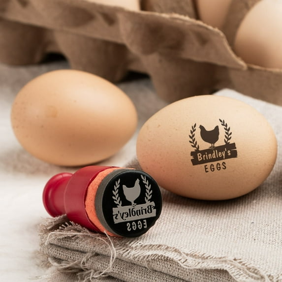 ARLUCKAT Red 20mm 25mm 30mm 35mm Egg Carton Stamp Custom Egg Stamp Self Ink Stamp Gift For Farmer