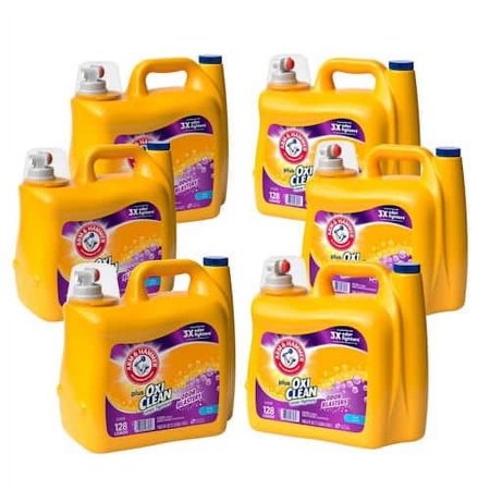 ARM & HAMMER 166.5 fl.oz. OxiClean Odor Blasters Fresh Burst Liquid Laundry Detergent, 128 Loads (6-Pack)