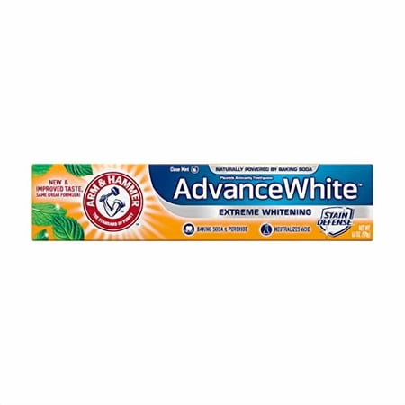 ARM & HAMMER Advanced White Extreme Whitening Toothpaste, Multi-Pack -Clean Mint - Fluoride Toothpaste (Pack of 12)