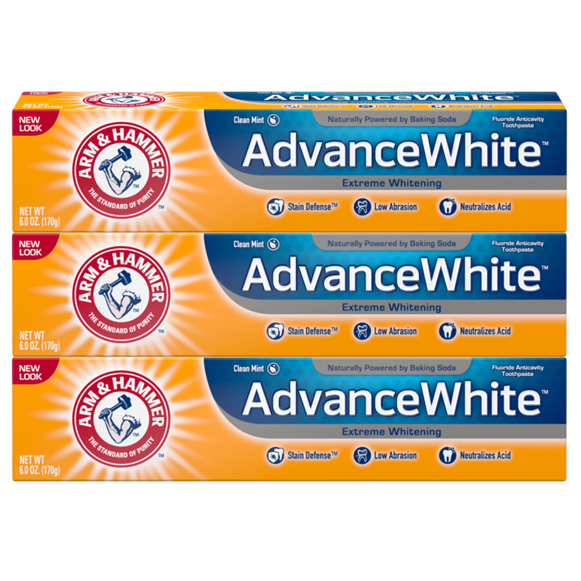 ARM & HAMMER Advanced White Extreme Whitening Toothpaste, TRIPLE PACK (Contains Three 6oz Tubes