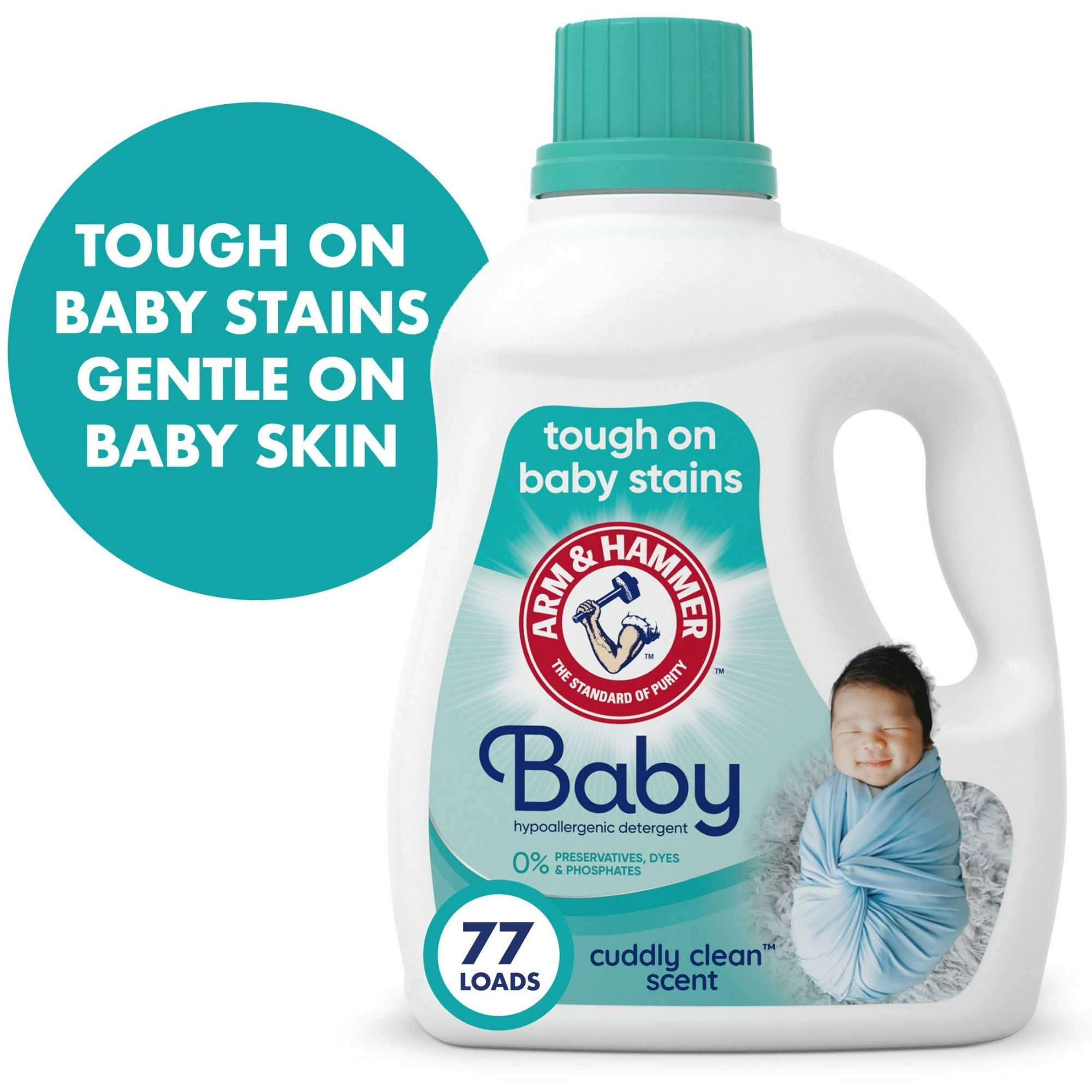 ARM HAMMER Baby, Hypoallergenic Liquid Laundry Detergent, 100.5 fl oz, 77 Loads (Pack of 2)