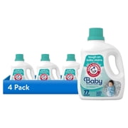 4 pack ARM & HAMMER Baby Laundry Detergent Liquid, Cuddly Clean Scent, 100.5 Fl Oz, 77 Loads